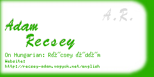 adam recsey business card